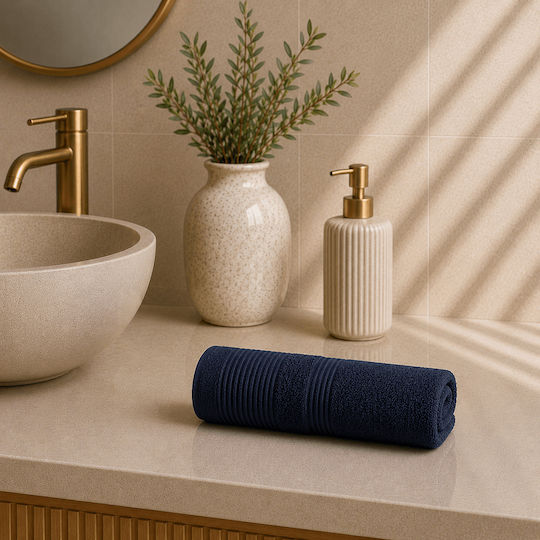 Astron Italy Set of Towels 3 pcs Navy Blue Weight 600gsm Astron Italy Set of Towels 3 pcs Navy Blue Weight 600gsm