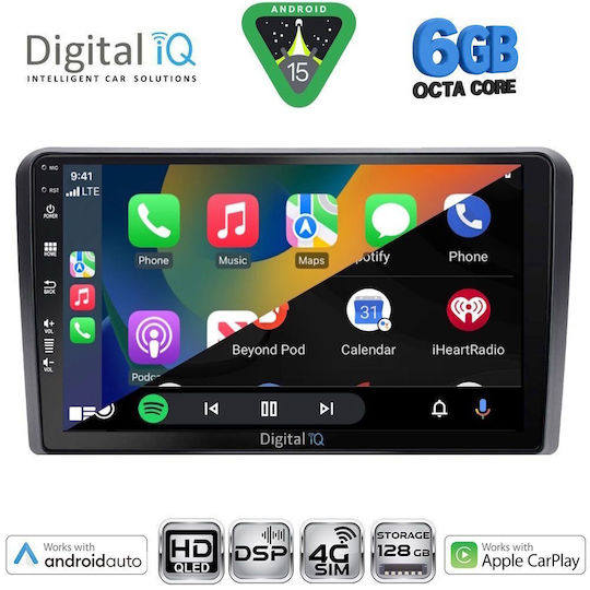 Digital IQ Car Audio System for Suzuki Vitara 2000-2005 Bluetooth USB WiFi GPS Apple CarPlay Android Auto with 9" Touch Screen