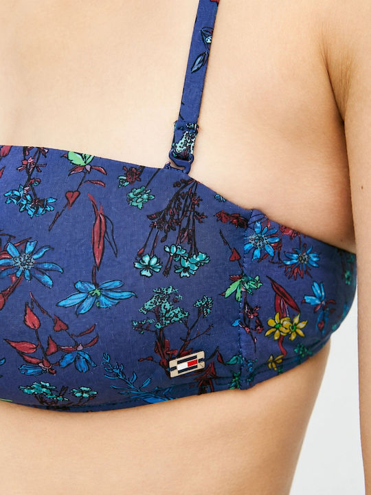 Strapless Bikini Top Floral Navy UW0UW04527-WLW