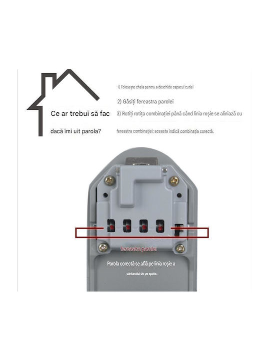 Suport de chei cu combinație cu încuietoare 15x13.5x5.5cm