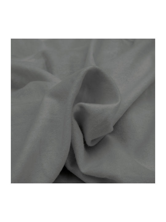Darymex King Size Flanell Bettlaken mit Gummibettlaken 200x220cm Grau Farbe