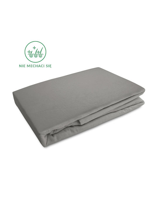 Darymex Double Flannel Bed Sheet With Rubber Hugger 140x200cm Grey