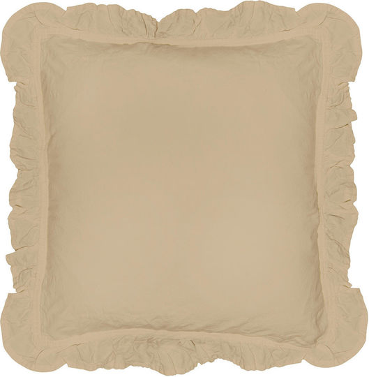 Darymex Dekorativer Kissenbezug aus 100% Baumwolle Creme 40x40cm