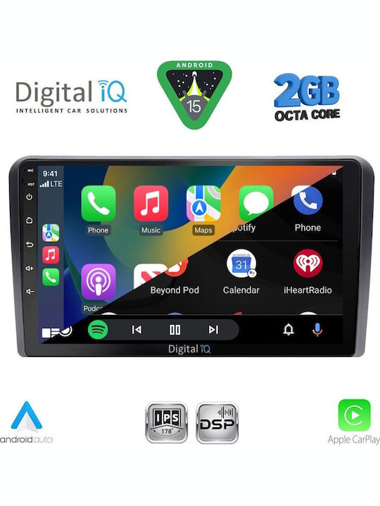 Digital IQ Car Audio System for Fiat Panda 2003-2012 (Bluetooth/USB/WiFi/GPS/Apple CarPlay/Android Auto) with 9" Touch Screen