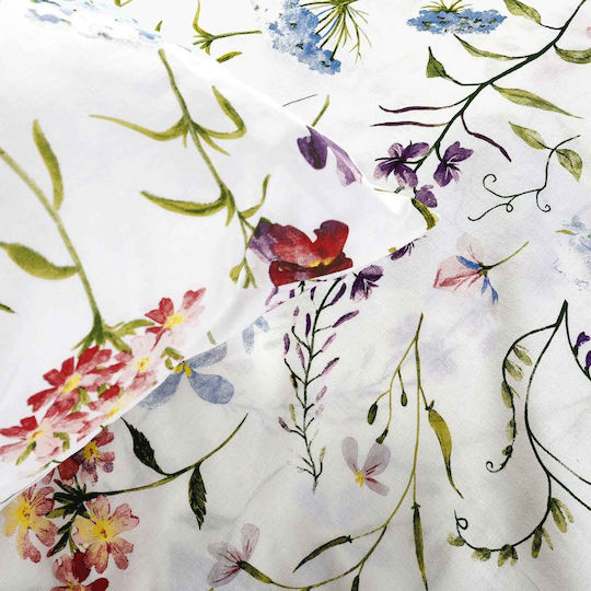 Darymex Darymex Bettbezüge Baumwolle 160x200cm Einzelbett mit Kissenbezug Bunte Frühlingsblumen