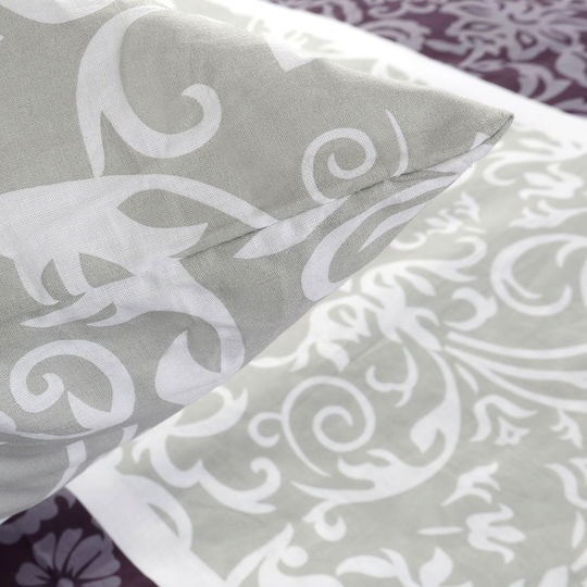 Darymex Cotton Duvet Cover Set 180x200cm Double With Pillowcase Purple Lilac