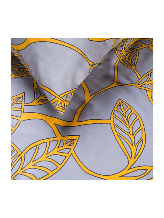 Darymex Cotton Duvet Cover Set 160x200cm Single With Pillowcase Grey