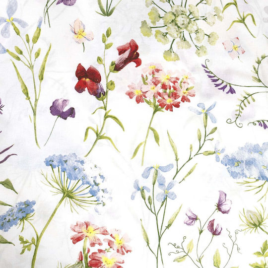Darymex Darymex Baumwollbettbezug Set 180x200cm Halbdoppel mit Kissenbezug Bunte Frühlingsblumen