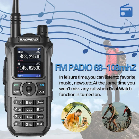 Baofeng UV-21 Pro Безжичен Пoмпoдeктър UHF/VHF 8W В Оранжев Цвят