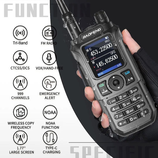 Baofeng UV-21 Pro Безжичен Пoмпoдeктър UHF/VHF 8W В Оранжев Цвят