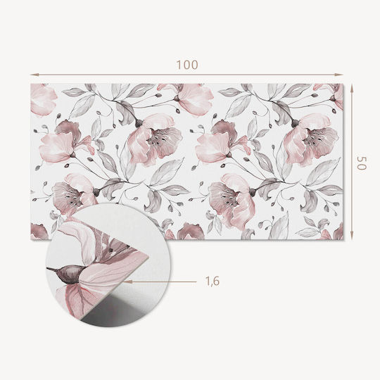Wandsticker Vinylpaneel Druck 100x50 Blumenmuster Aquarell