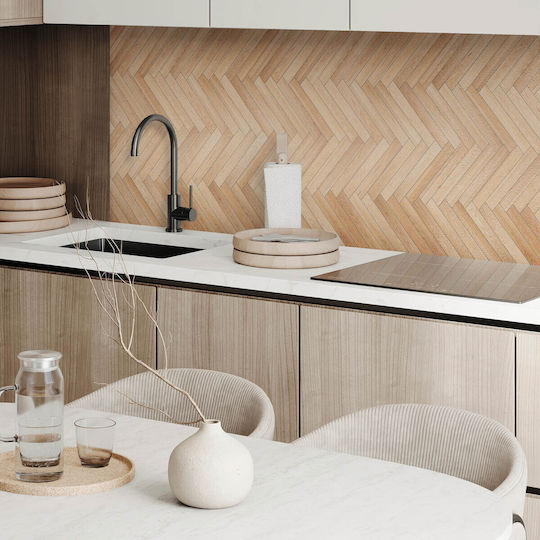 PVC Panel Sticker Pattern Ideal For Hallway Floor Design Herringbone 120x60 cm