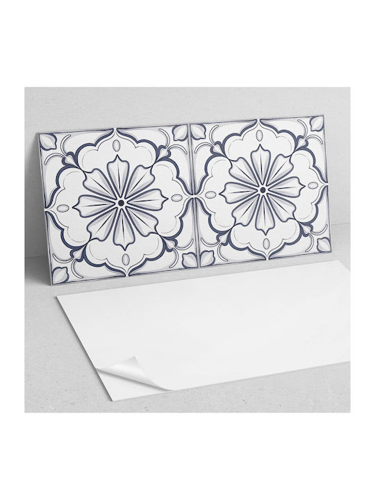 Wandsticker Boden Vinyldruck 120x60 cm Blumenmuster Fliesendesign
