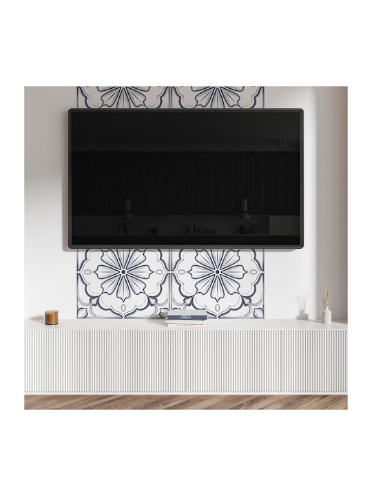Wandsticker Boden Vinyldruck 120x60 cm Blumenmuster Fliesendesign