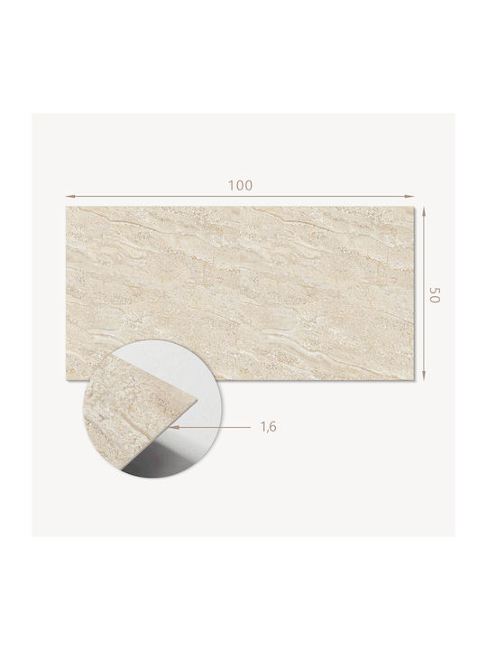 Sticker Panel Print Ideal for Kitchen 100x50 cm Natural Stone Design