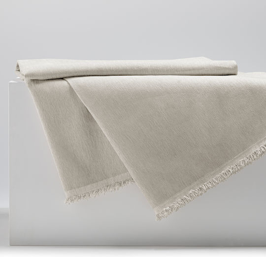 Filumi Double Coverlet Made of Beige Polyester 230x280cm