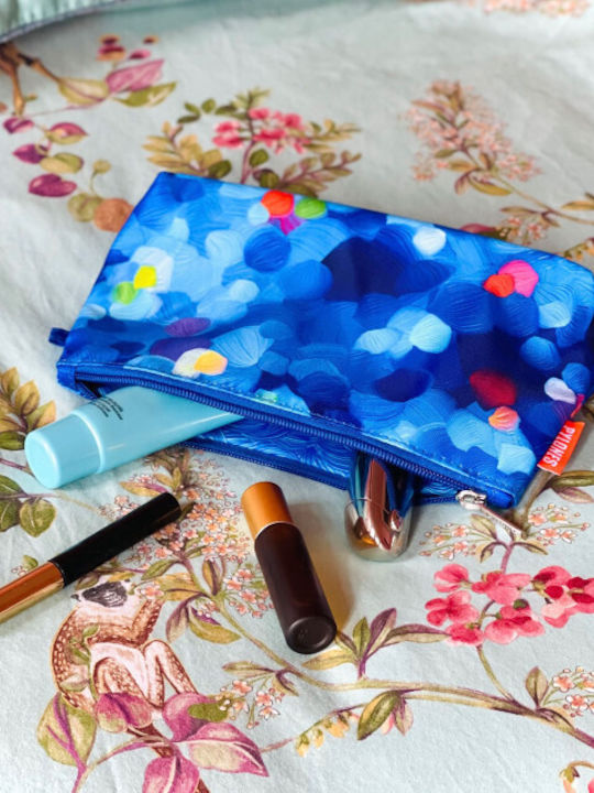 Blue Cosmetic Toiletry Bag Palette Zip Glam Blue Palette Pylones 40505 Bl Pal
