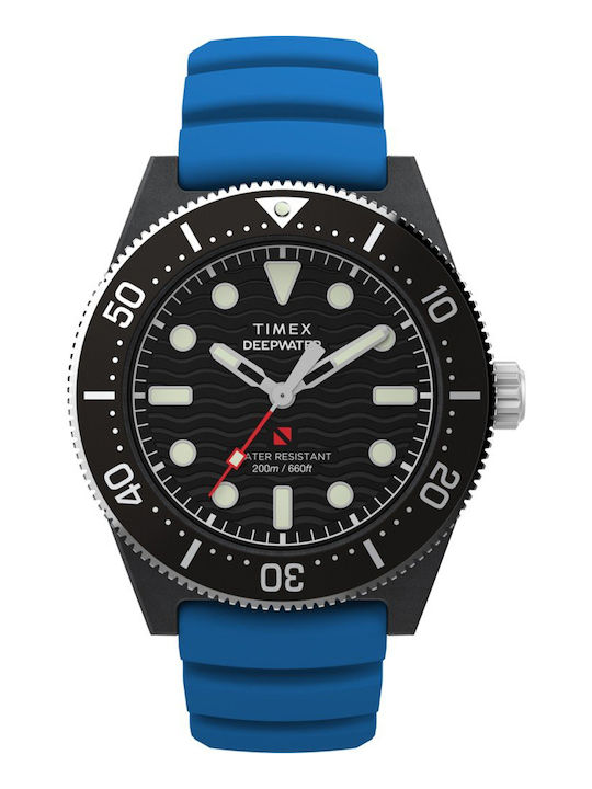 Timex Men's Watch 43mm Battery with Blue Rubber Strap Timex Men's Watch 43mm Battery with Blue Rubber Strap