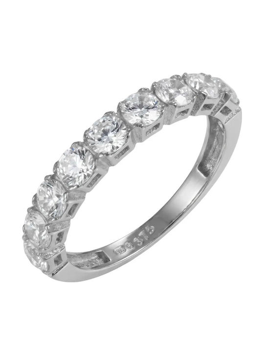 Inel Pentru Femei Cu Zircon Din Aur Alb 9K Inel Pentru Femei Cu Zircon Din Aur Alb 9K
