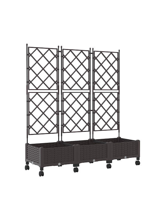 vidaXL Set 3 Ghivece De Flori Din Plastic Maro