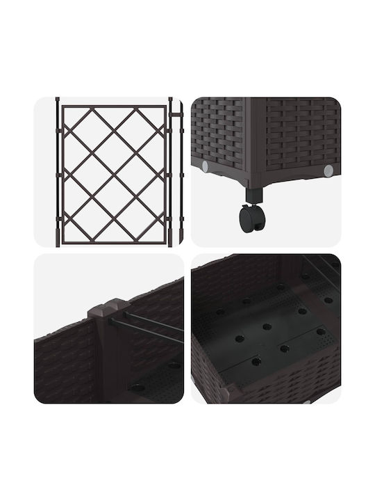vidaXL Set 3 Ghivece De Flori Din Plastic Maro