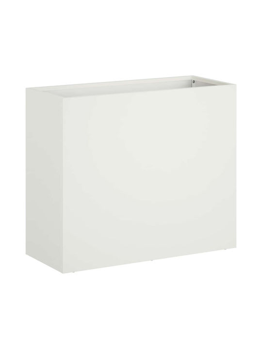 vidaXL Metallischer Weißer Blumentopf 50x20x40cm