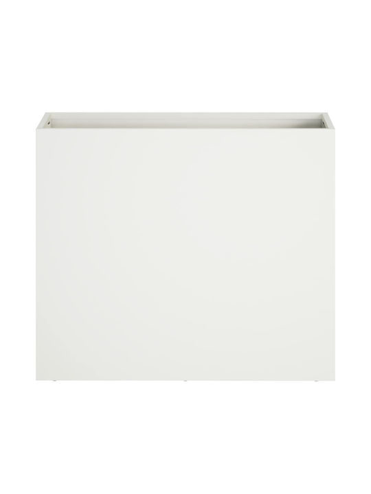 vidaXL Metallischer Weißer Blumentopf 50x20x40cm