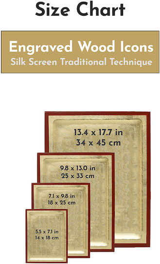 Saint John Ladder Icon Traditional Silk Screen Printing Wood Handcrafted Background 18k Gold Leaf 18 X 25 Cm 7.1 X 9.8 In