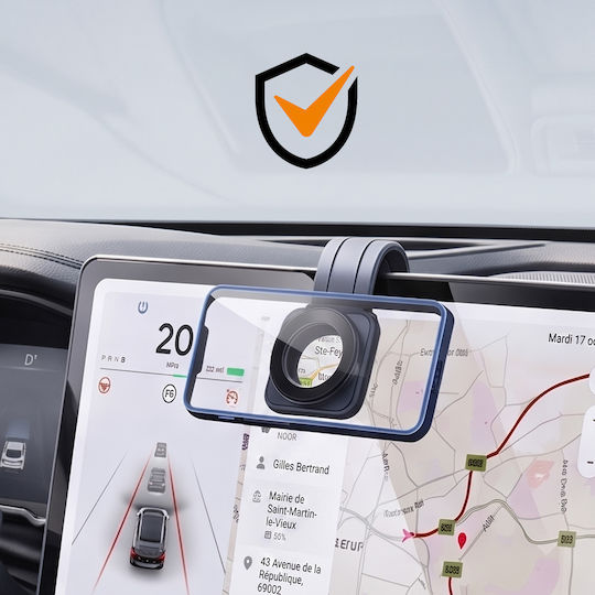 Avizar Suport auto magnetic flexibil adeziv 360° pentru telefon Negru