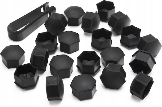 21 Mm Black Matte Wheel Bolt Covers Caps