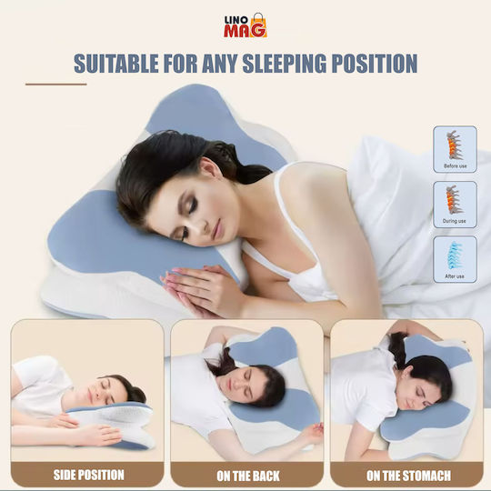 Pernă medicală cervicală Memory Foam 40x65x14.5cm Alb