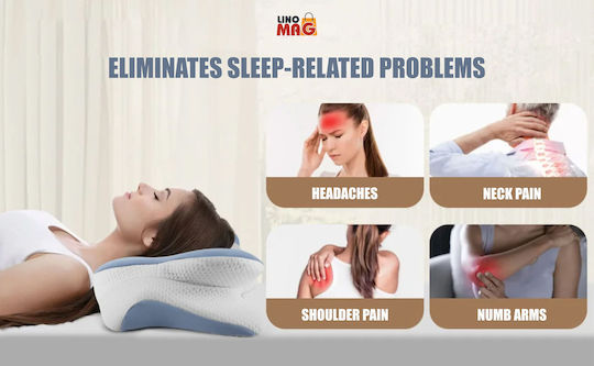Pernă medicală cervicală Memory Foam 40x65x14.5cm Alb