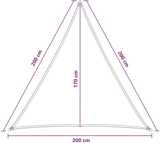vidaXL Triangle Black Shade Net 2m