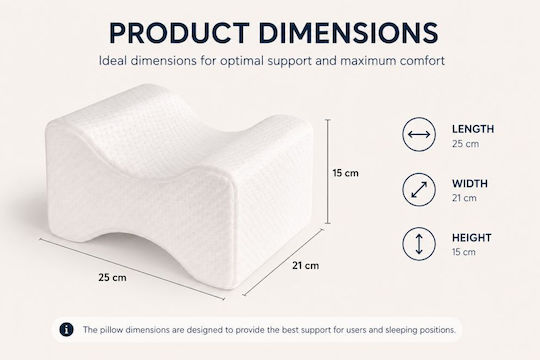 Pernă medicală Memory Foam 25x21x15cm Alb