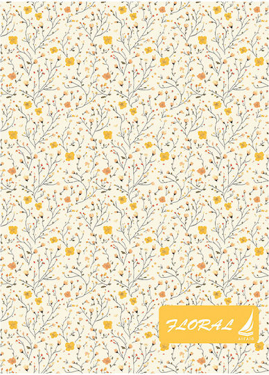 Ekdoseis Aigaio Spiral Ruled Notebook A4 30 Paper Sheets Floral
