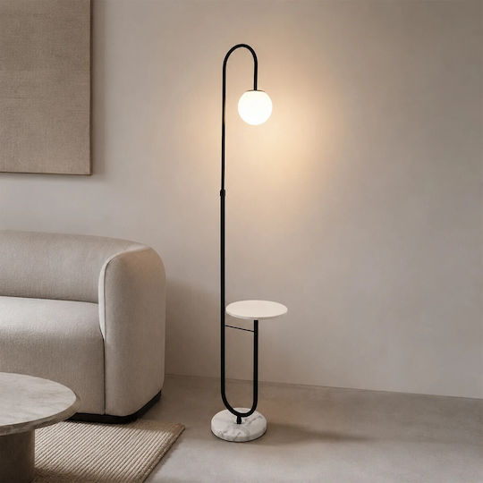 kelvo Lampadar de Podea Î180xL30cm cu Dulie pentru Bec E27 Negru
