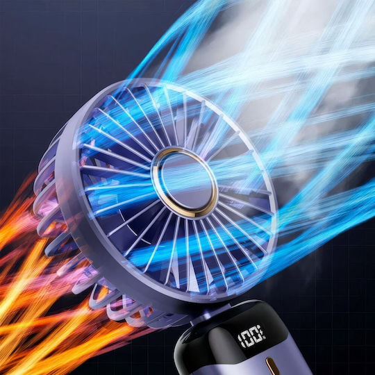 NSP Ventilator de Mână USB cu Apă Pliabil și Power Bank Roz