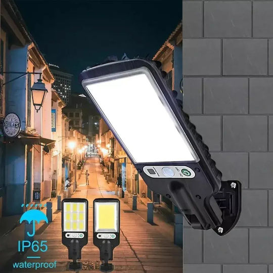 LED Set of 2 Wall Mounted Solar Lights Cold White 6500K with Motion Sensor, Photocell and Remote Control IP65