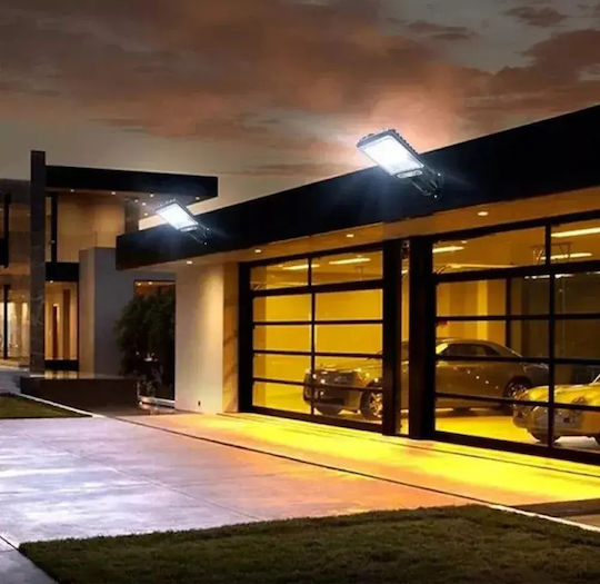 Led Set of 8 Wall Mounted Solar Lights Cold White 6500K with Motion Sensor, Photocell and Remote Control IP65