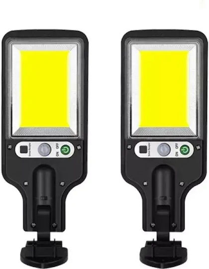 LED Set of 6 Wall Mounted Solar Lights Cold White 6500K with Motion Sensor, Photocell and Remote Control IP65
