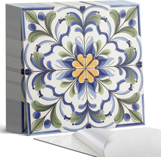 Decorative Vinyl Tile Stickers Floral Ceramic Design 20x20x20 cm Decorative Vinyl Tile Stickers Floral Ceramic Design 20x20x20 cm