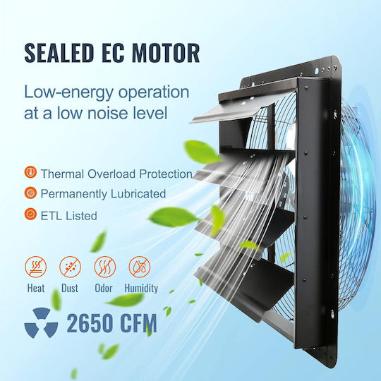 Vevor Ventilator de Perete pentru Baie Gri