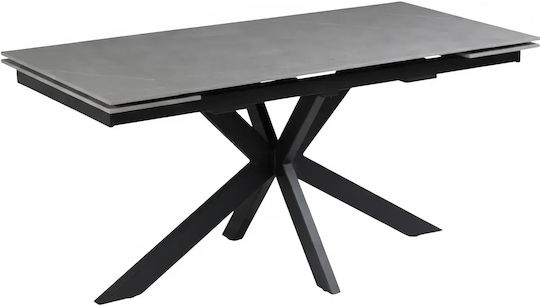 Duncan Masă Extensibilă cu Suprafață de Piatră Gri 160(+60)x90x75cm