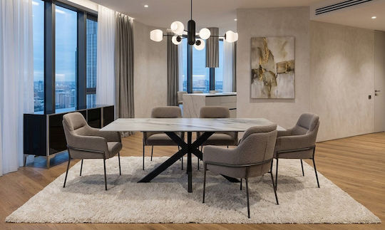 Stratford Dining Table with Stone Surface White 80x80x75cm