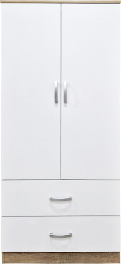 Alvia Doppeltür Kleiderschrank Weiß 80x51.5x180cm