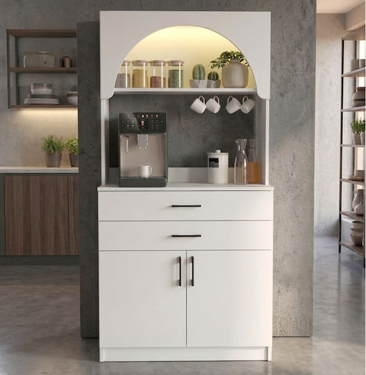 Sardes Kitchen Tall Cupboard White 90x40x180cm