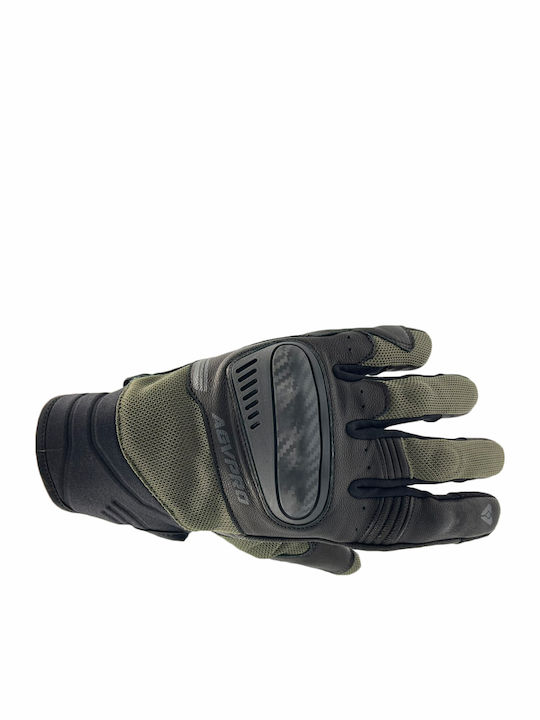 AGVpro Dune Air Men's Leather 4 Seasons Motorcycle Riding Gloves Black / Khaki