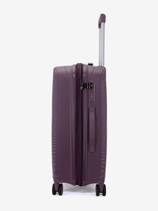 KREAL Среден Куфар за Пътуване Твърд Dark Purple Височина 65см.