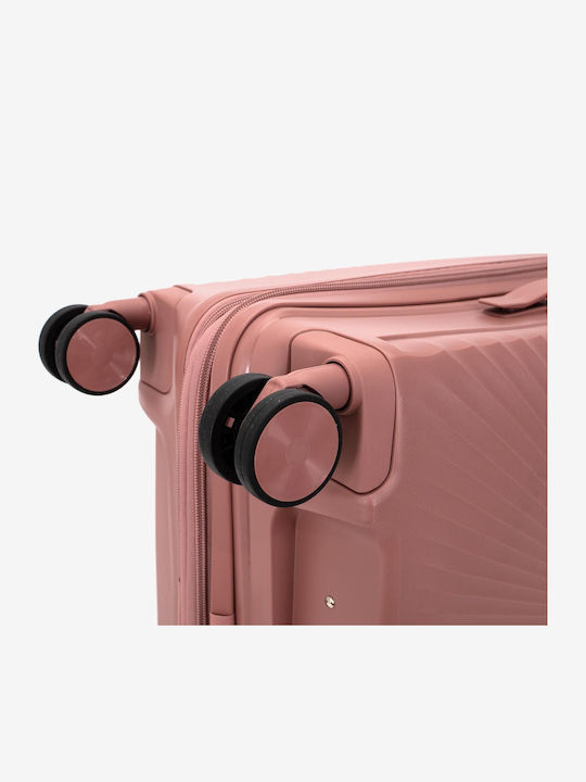 KREAL Среден куфар за пътуване твърд Rose Gold с височина 65 см