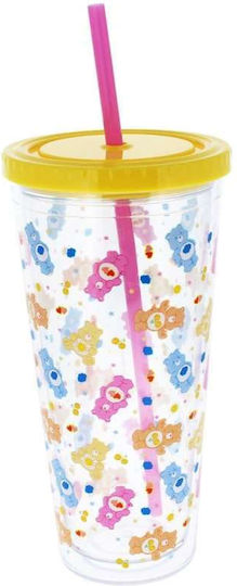 Thumbs Up Care Bears Ποτήρι από Γυαλί με Καλαμάκι 350ml